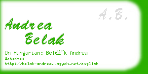 andrea belak business card